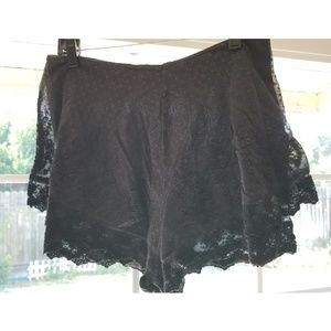 Black lace shorts